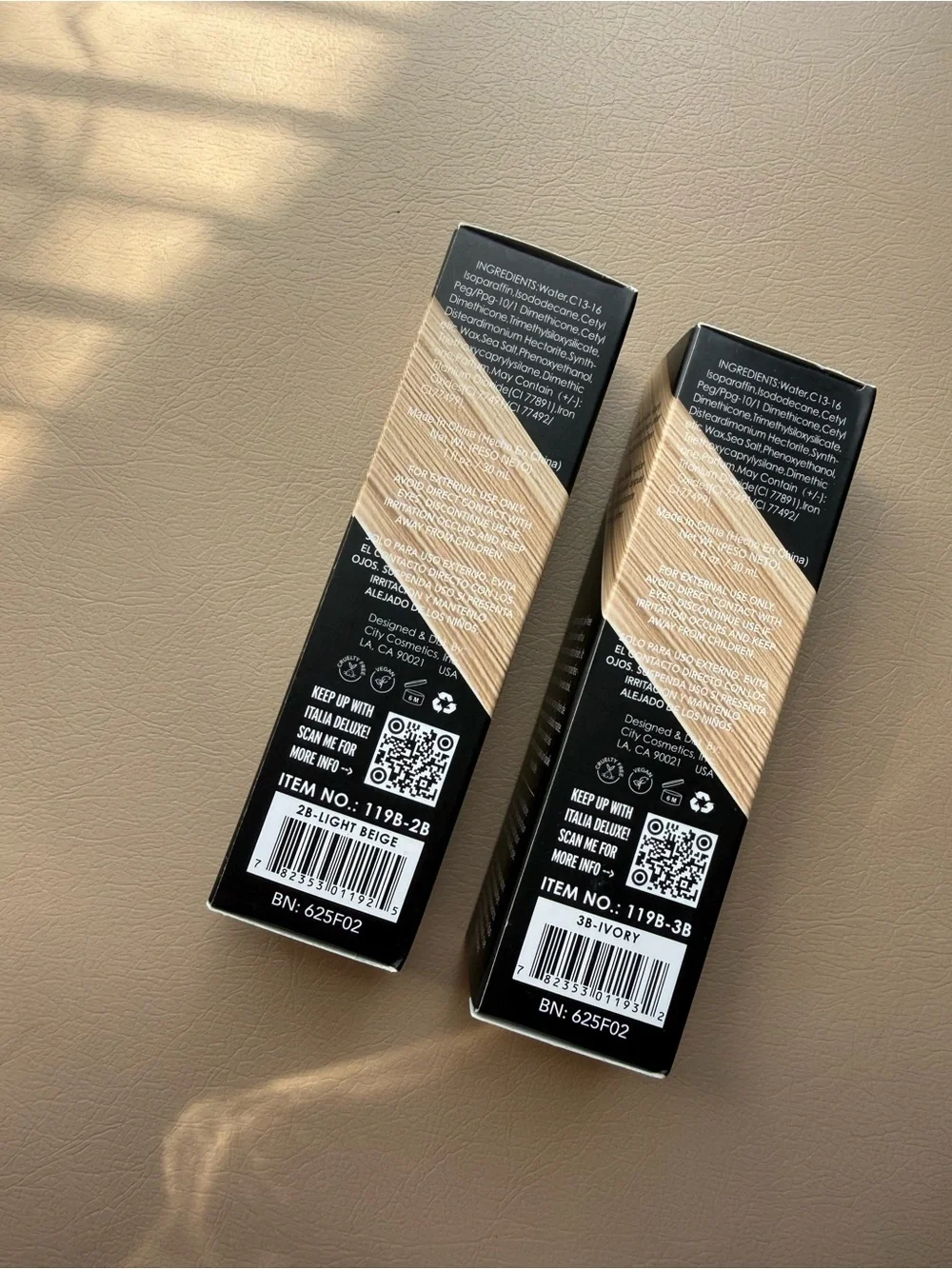 Italia Deluxe HD Pro Slay Matte Liquid Foundation Bundle - Shades 2B & 3B NIB